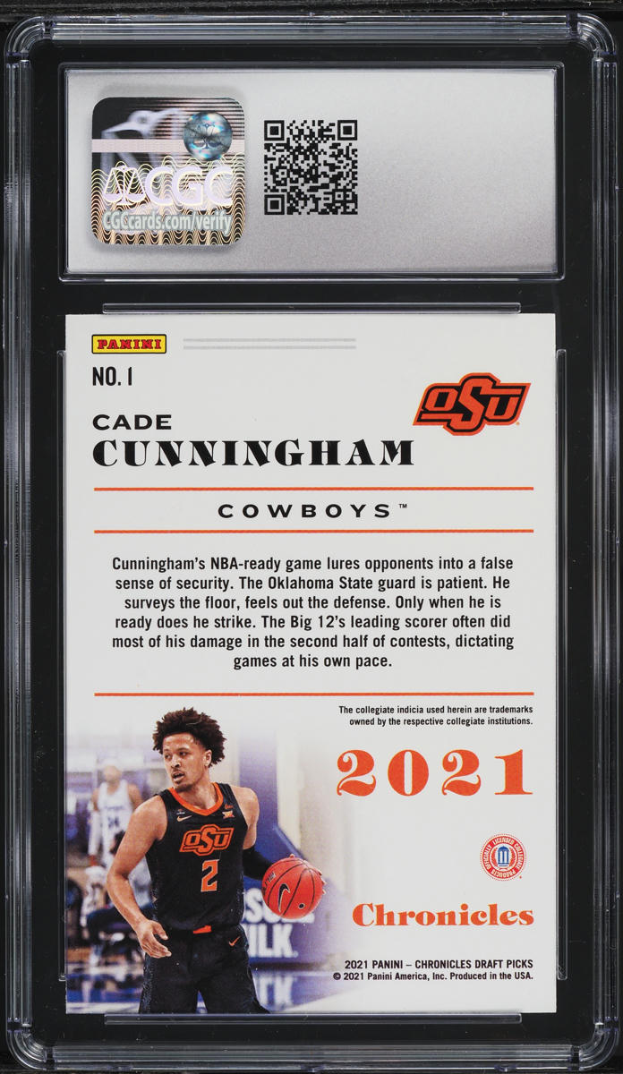 2021 Panini Chronicles Draft Picks Cade Cunningham ROOKIE #1 CGC 9 MINT