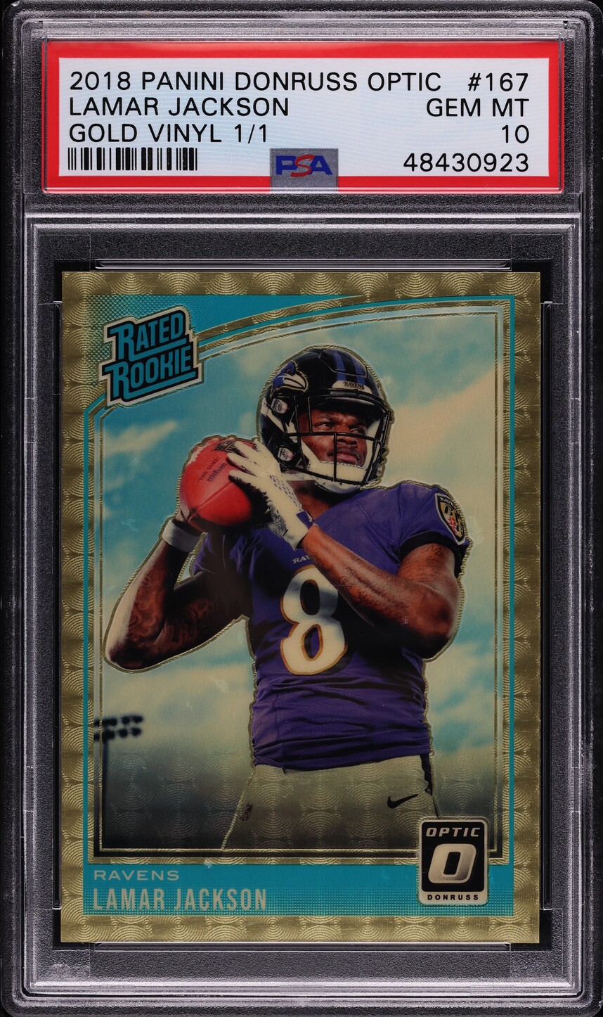 lamar jackson graded rookie card Graded 2018 Panini Donruss