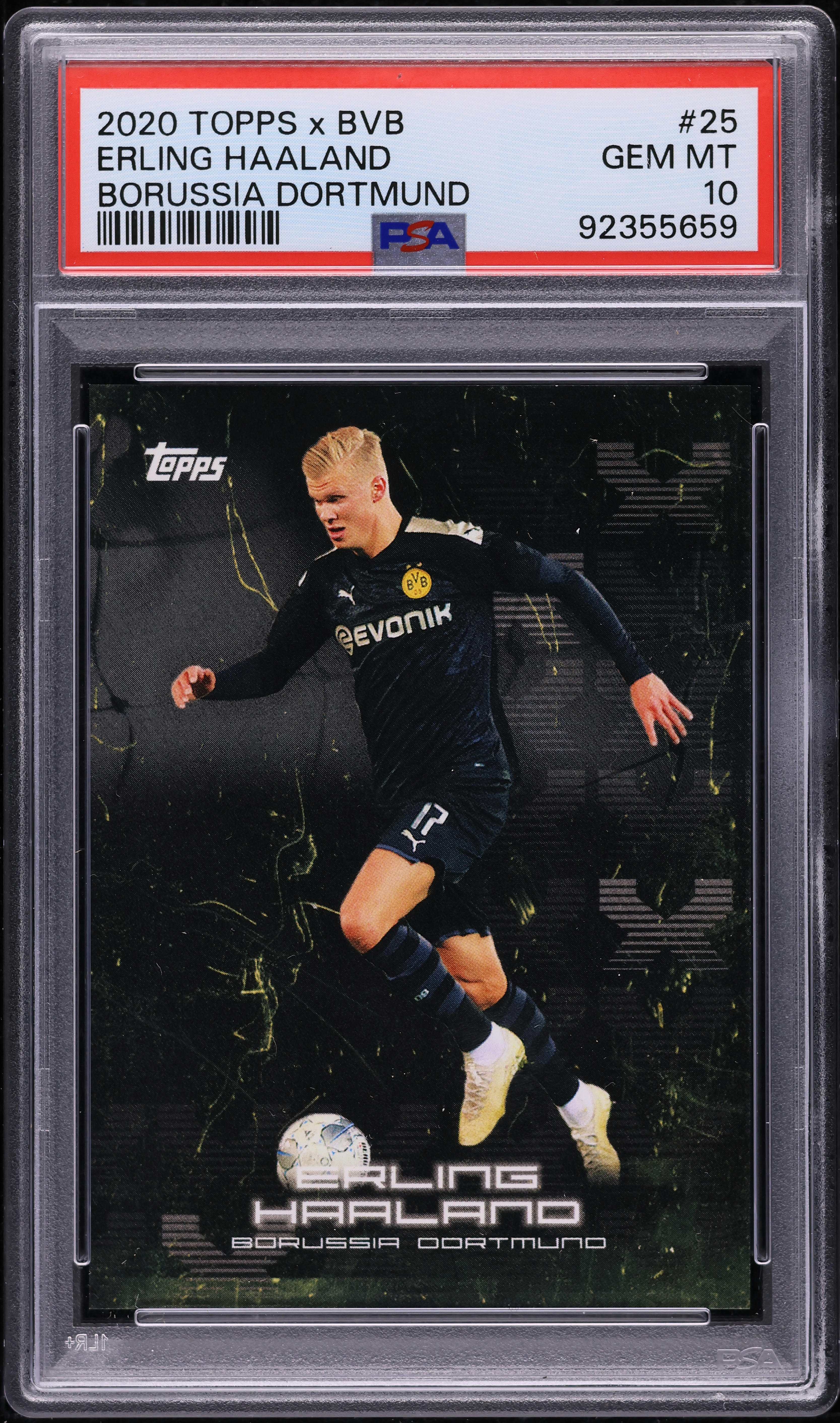 2020 Topps x BVB Borussia Dortmund Erling Haaland #25 PSA 10 GEM