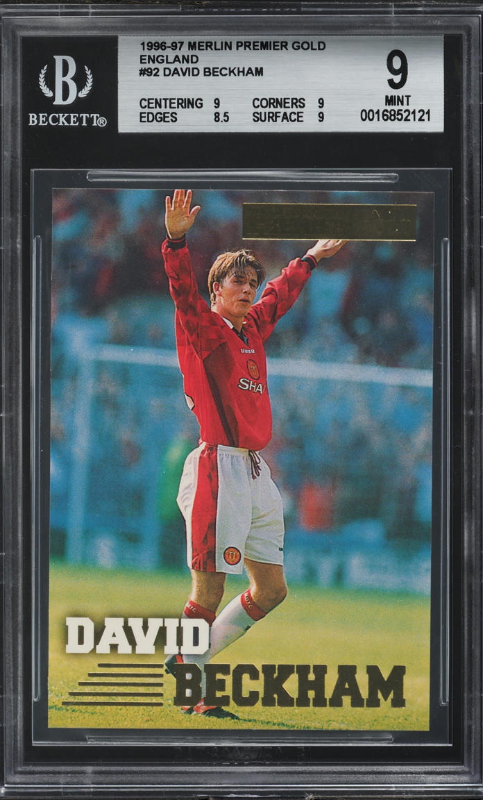 1996 Merlin Premier Gold England David Beckham ROOKIE #92 BGS 9 MINT