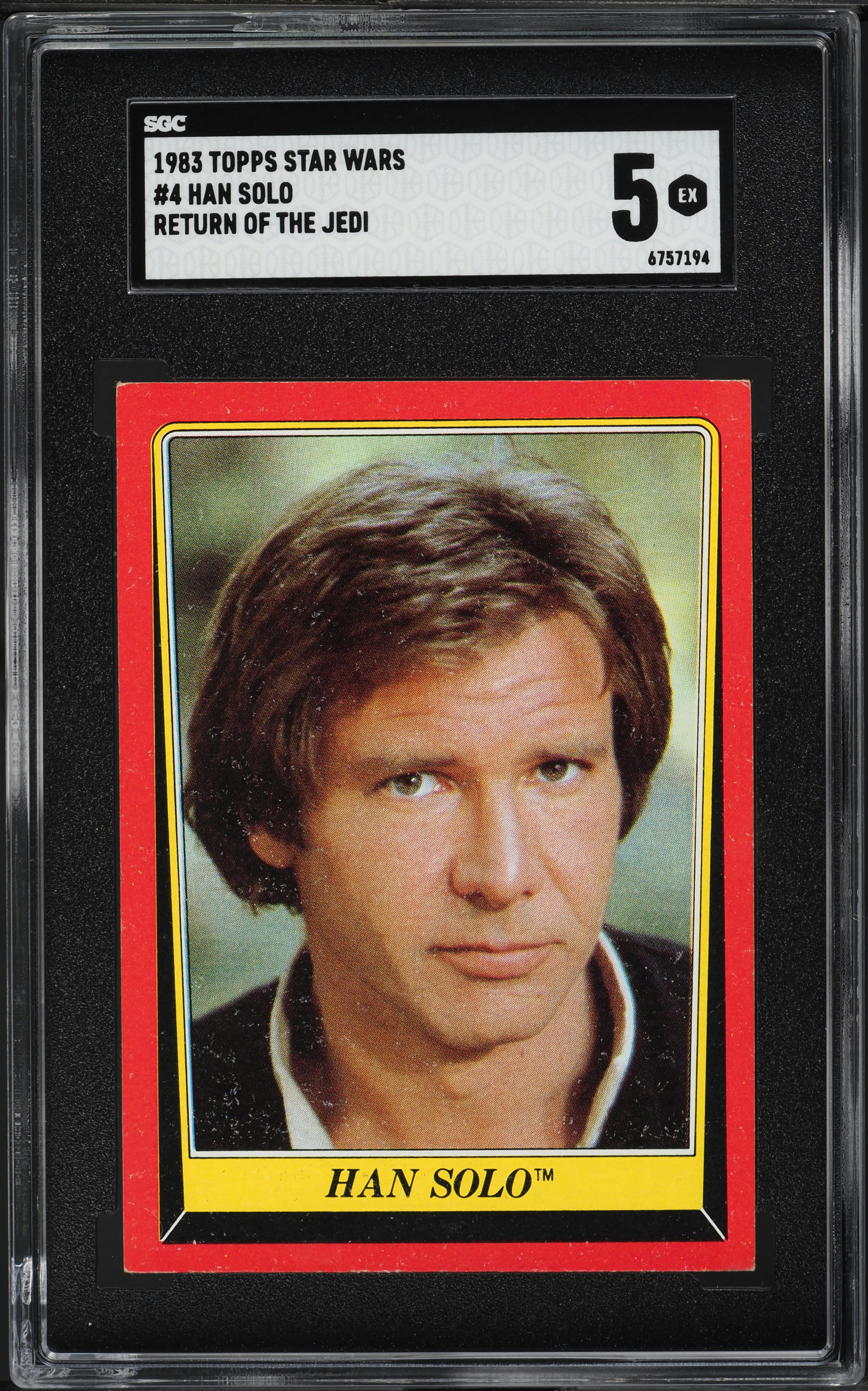 1983 Topps Star Wars Han Solo RETURN OF THE JEDI #4 SGC 5 EX on
