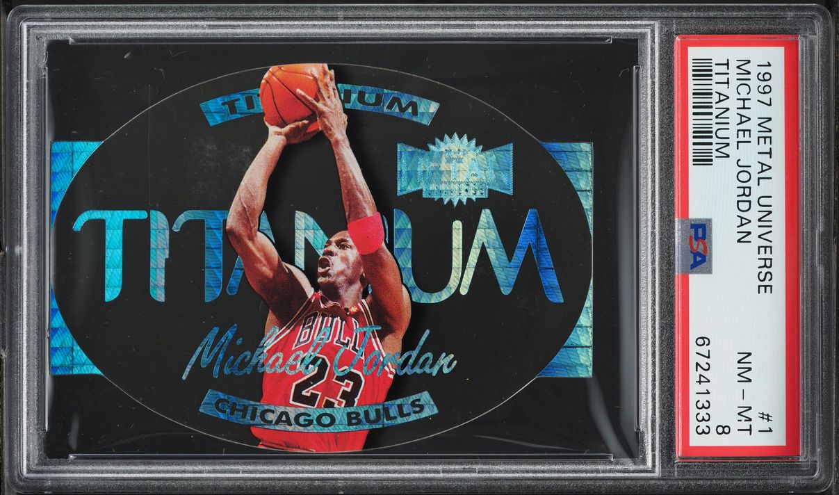 1997 Metal Universe Titanium Michael Jordan #1 PSA 8 NM-MT on