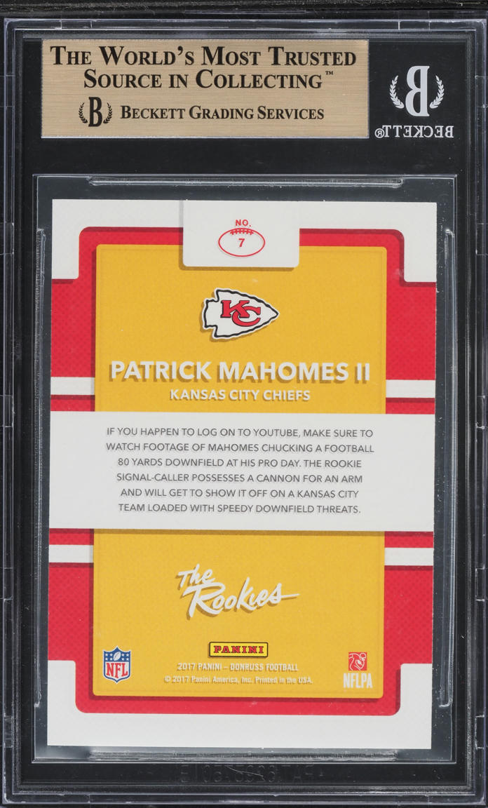 2017 Donruss The Rookies Patrick Mahomes II ROOKIE #7 BGS 9.5 GEM MINT