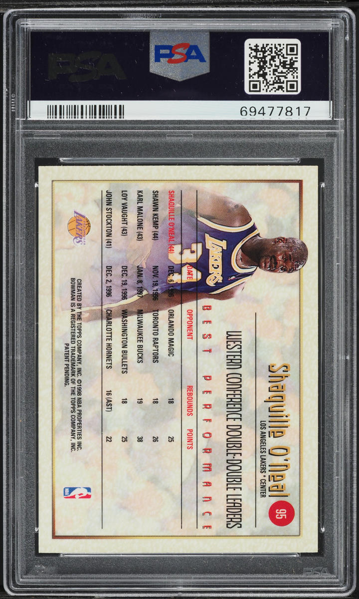 1997 Bowman's Best Shaquille O'Neal #95 PSA 9 MINT
