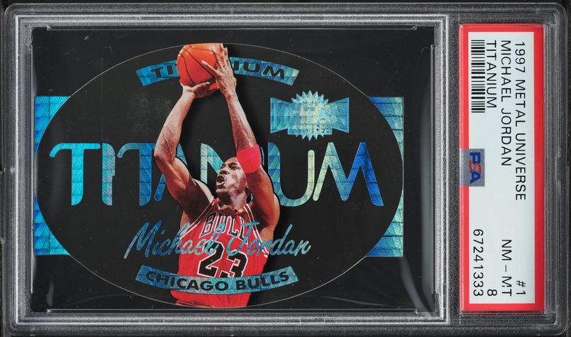 1997 Metal Universe Titanium Michael Jordan #1 PSA 8 NM-MT on