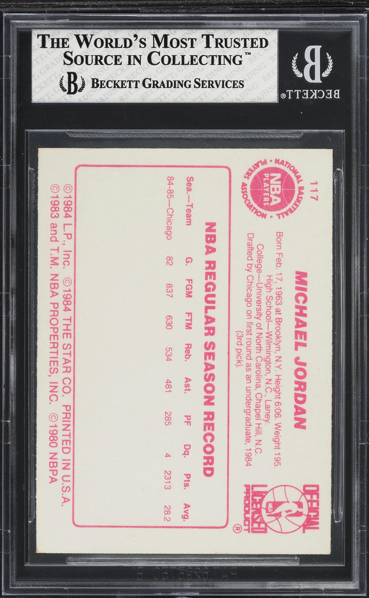 1985-86 Star Basketball Michael Jordan ROOKIE #117 BGS 8 NM-MT