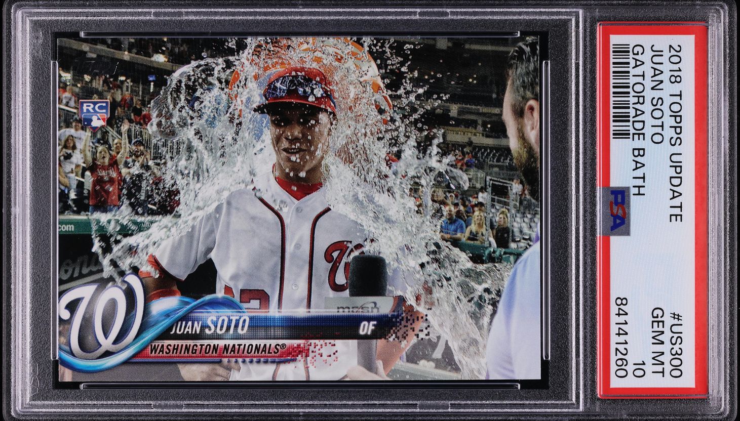 2018 Topps Update Gatorade Bath Juan Soto SP ROOKIE #US300 PSA 10 