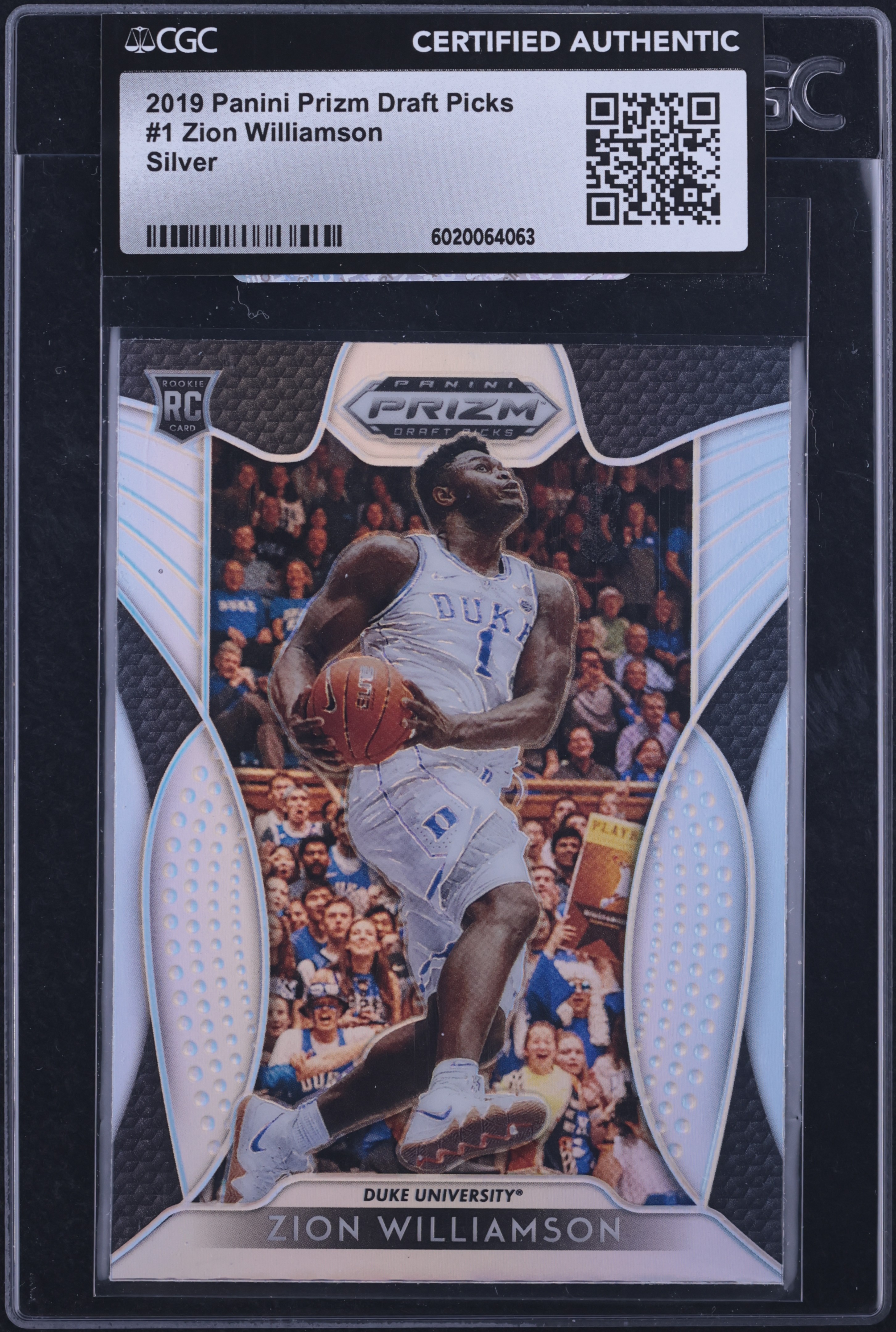 2019 Panini Prizm Draft Picks Silver Zion Williamson ROOKIE #1 CGC