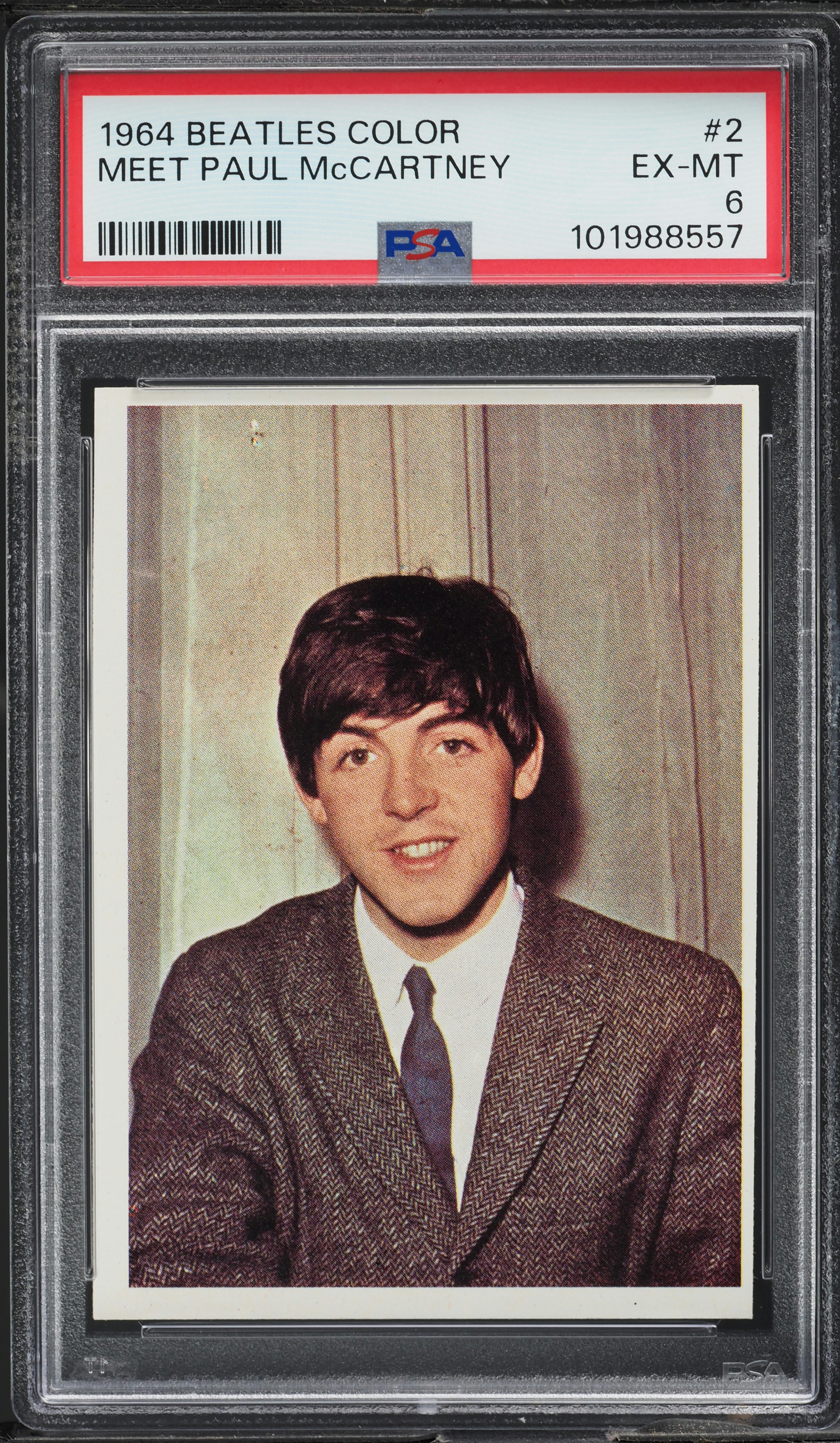 Paulページ 1964 Topps Beatles Color Meet Paul McCartney #2 PSA 6 EXMT on
