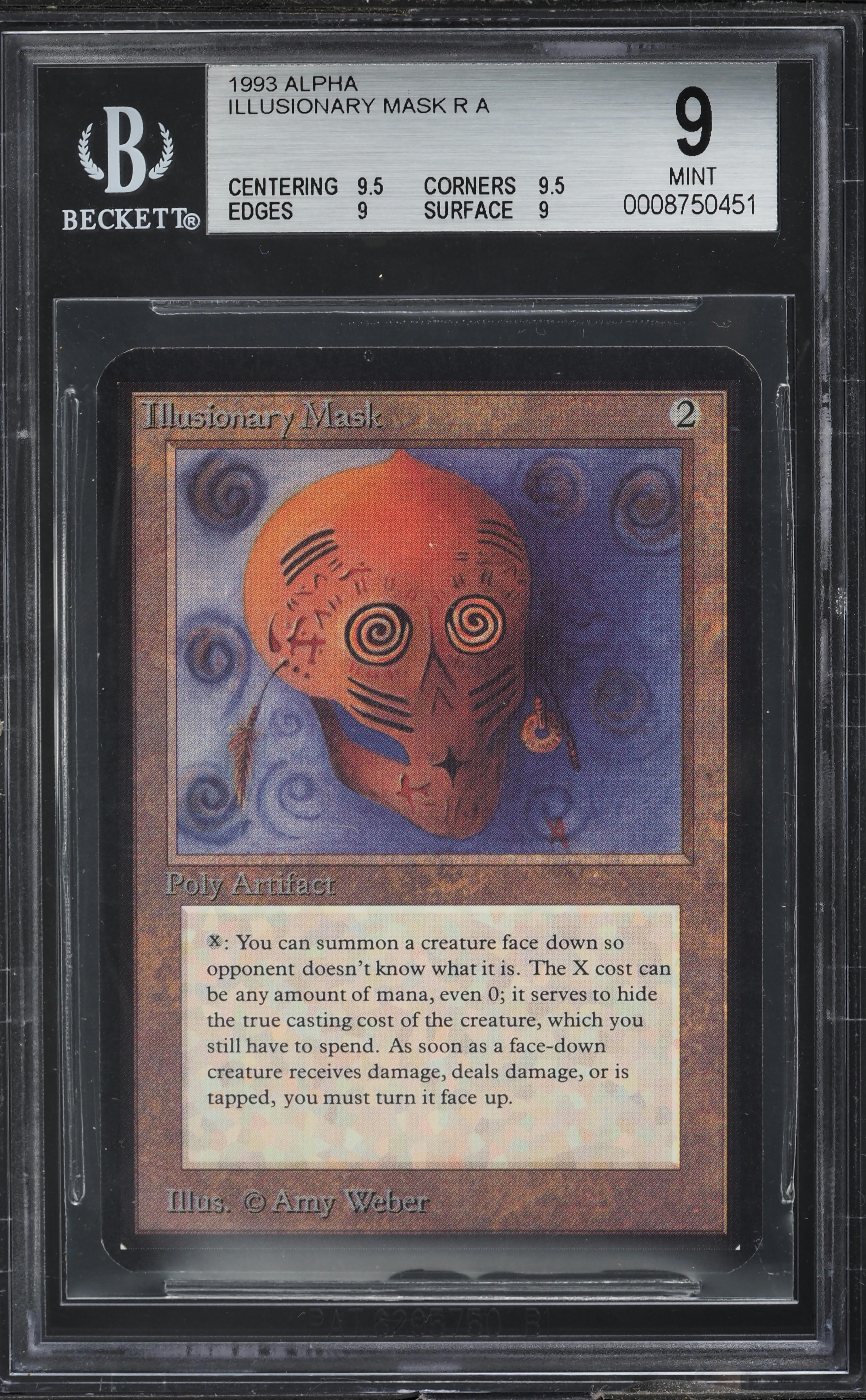 1993 Magic The Gathering MTG Alpha Illusionary Mask BGS 9 MINT on