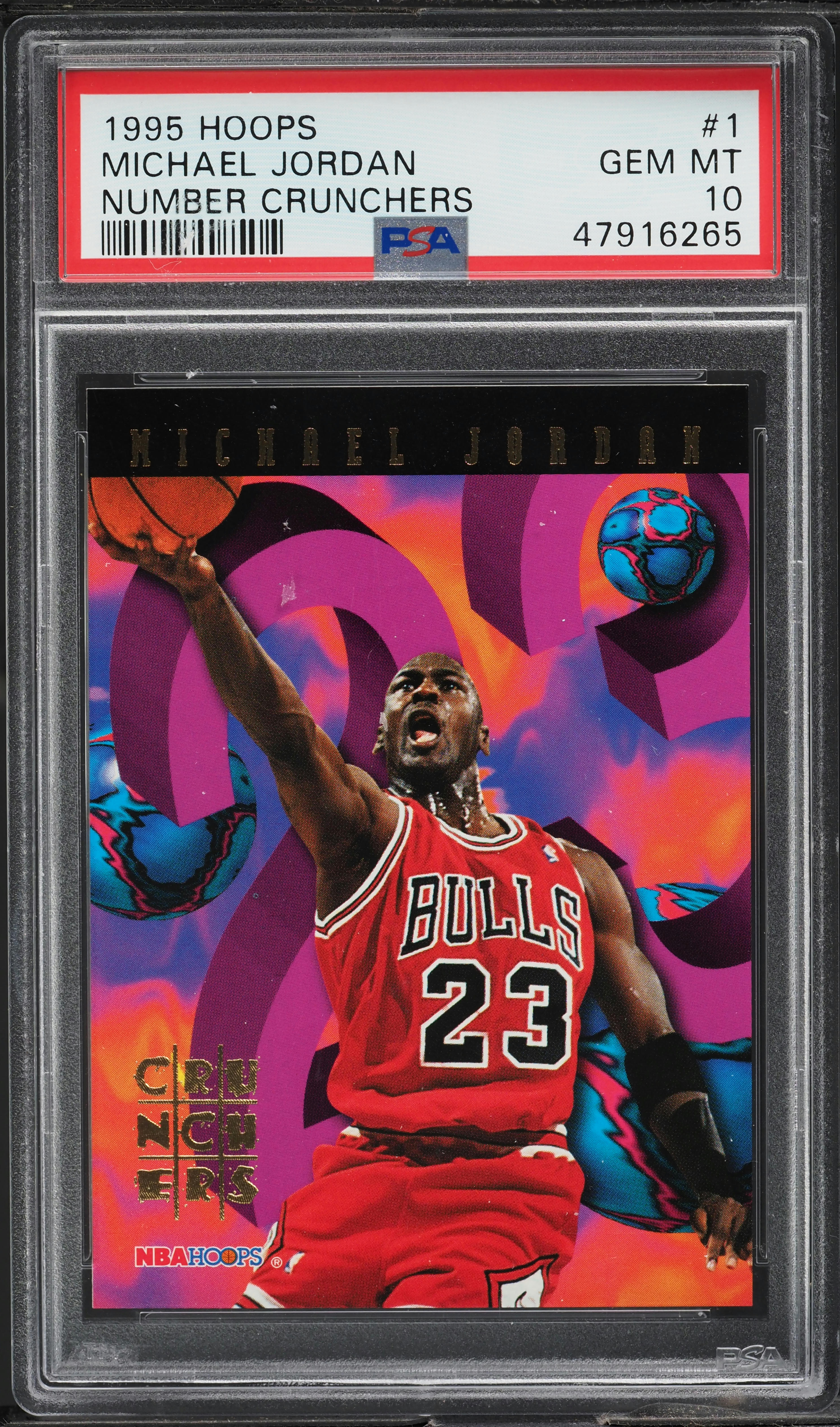 1995 Hoops Number Crunchers Michael Jordan #1 PSA 10 GEM MINT on