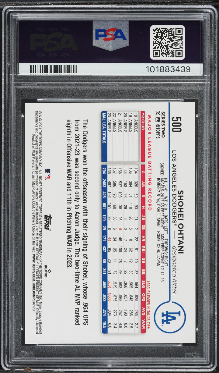 2024 Topps Shohei Ohtani #500 PSA 7 NRMT