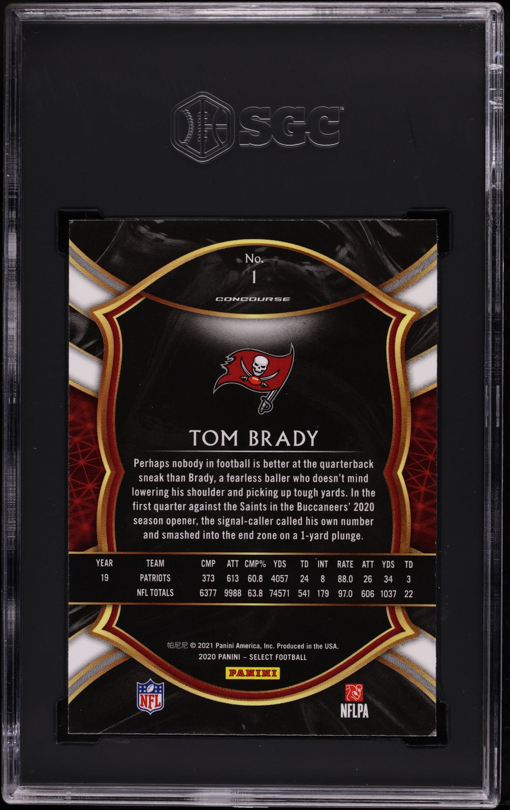2020 Select Concourse Tom Brady #1 SGC 8.5 NM-MT+