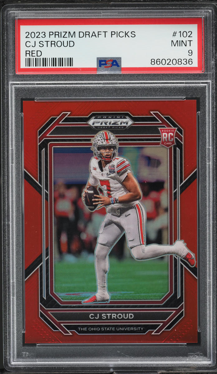 2023 Panini Prizm Draft Picks Red C.J. Stroud ROOKIE /299 #102 PSA 9 MINT