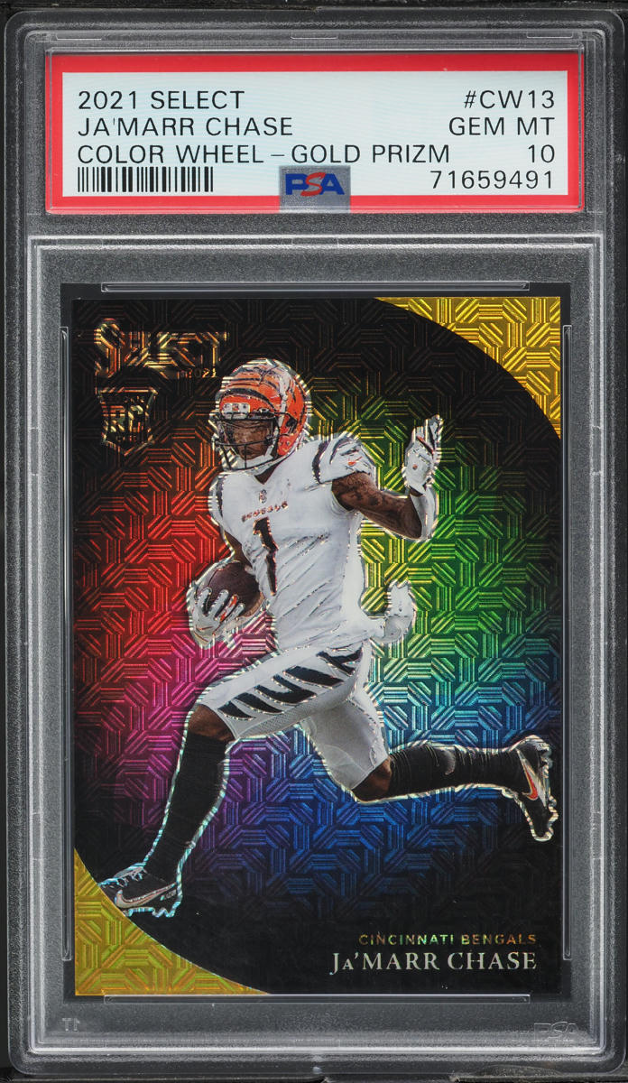 2021 Select Color Wheel Gold Prizm Ja'marr Chase ROOKIE /10 #CW-13 PSA 10 GEM