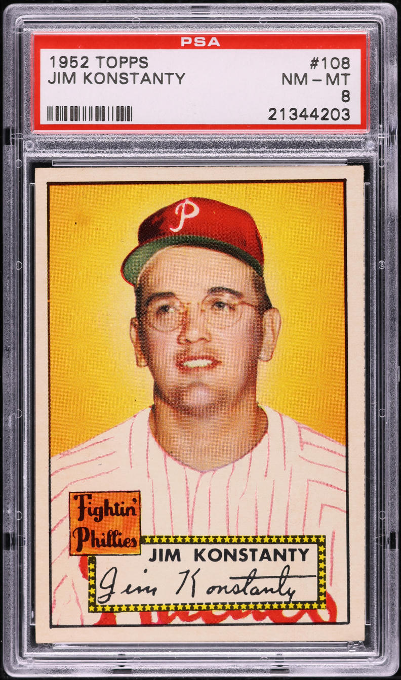 1952 Topps Jim Konstanty #108 PSA 8 NM-MT