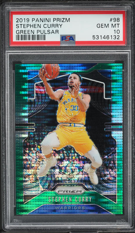 2019 Panini Prizm Green Pulsar Stephen Curry /25 #98 PSA 10 GEM