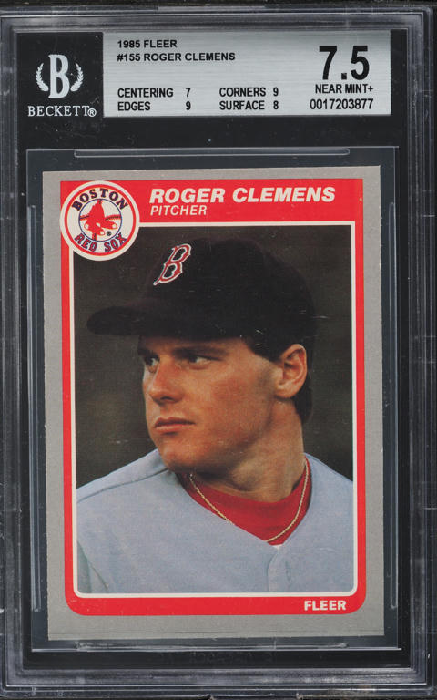 1985 Fleer Roger Clemens ROOKIE #155 BGS 7.5 NRMT+ on Fanatics Collect