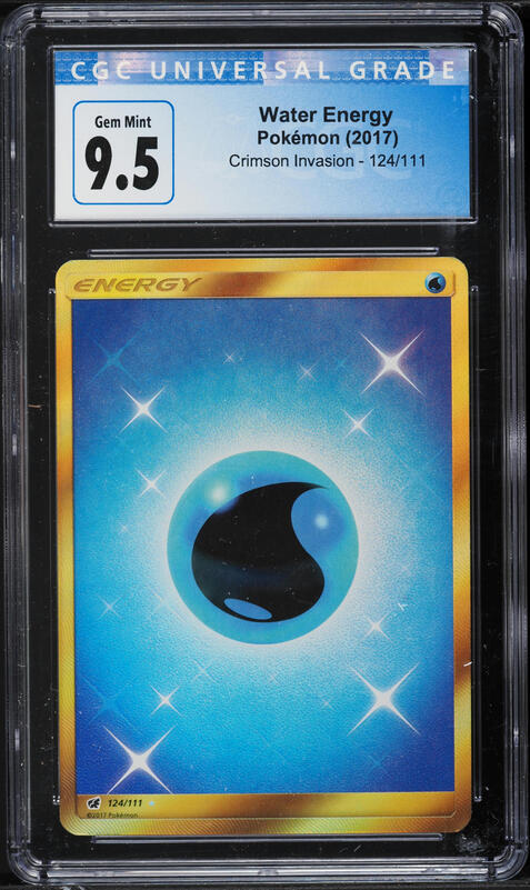 2017 Pokemon SM Crimson Invasion Hyper Rare Water Energy #124 CGC 9.5 GEM MINT