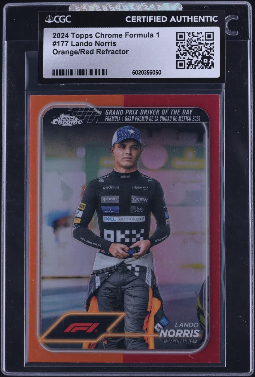 2024 Topps Chrome Formula 1 F1 Orange Red Refractor Lando Norris