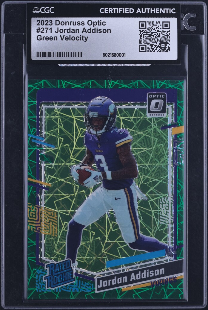 2023 Donruss Optic Green Velocity Jordan Addison ROOKIE #271 CGC AUTH