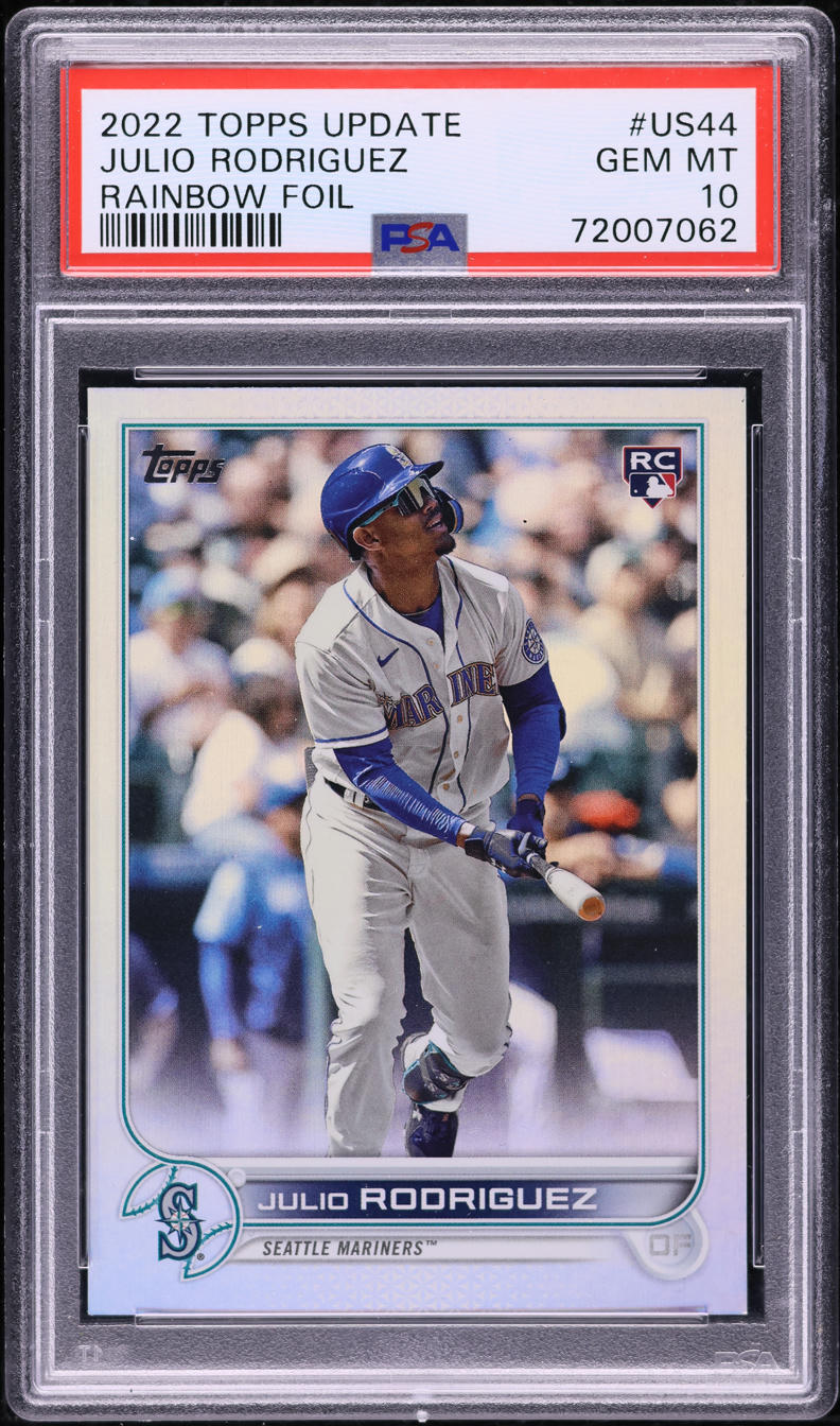 2022 Topps Update Rainbow Foil Julio Rodriguez ROOKIE #US44 PSA 10 GEM MINT