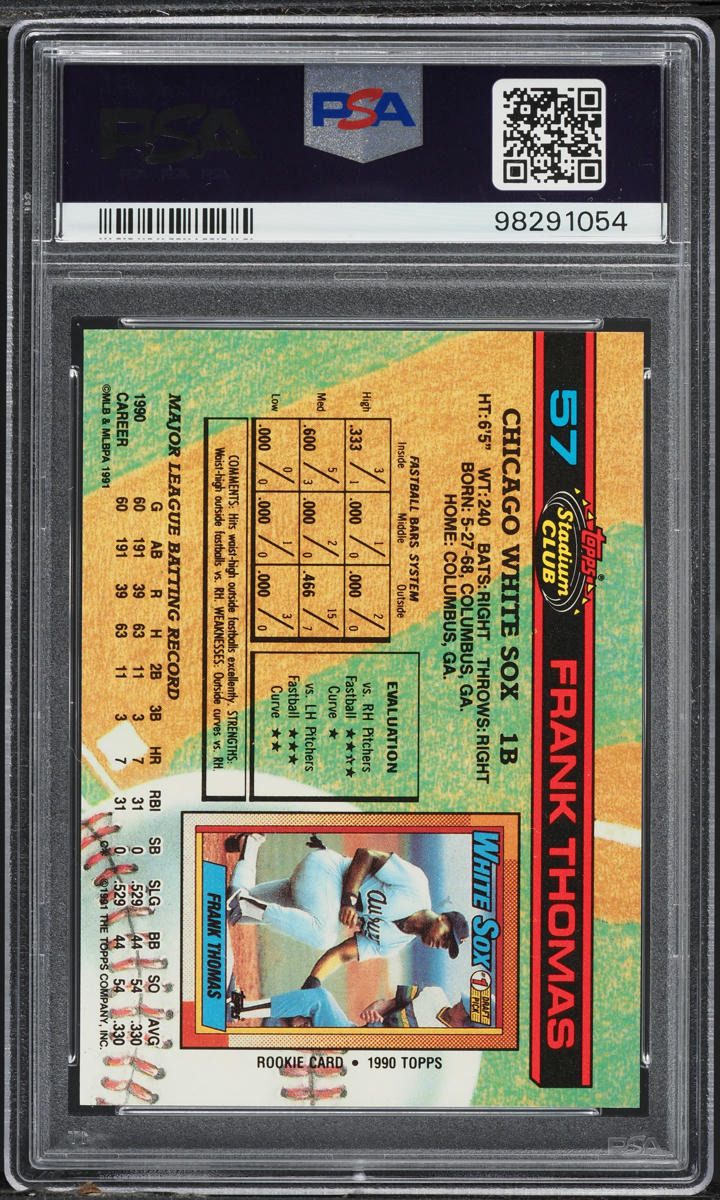 1991 Stadium Club Frank Thomas #57 PSA 10 GEM MINT