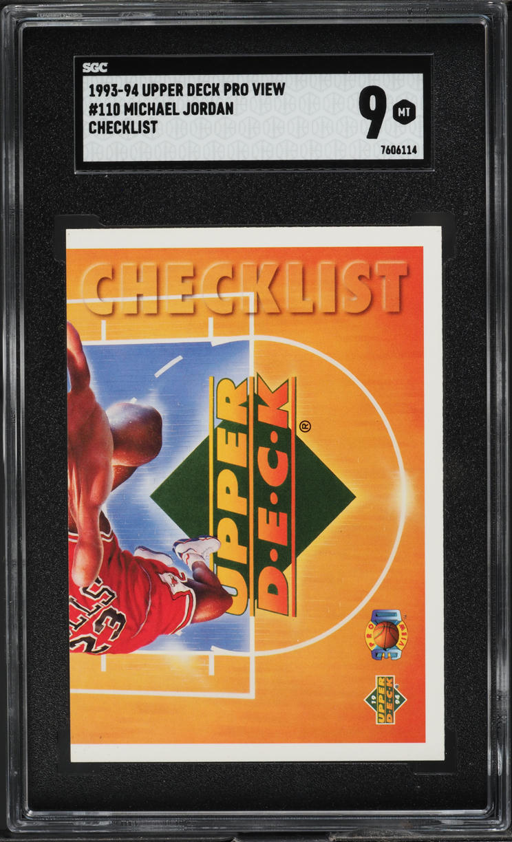 1993 Upper Deck Pro View Checklist Michael Jordan #110 SGC 9 MINT