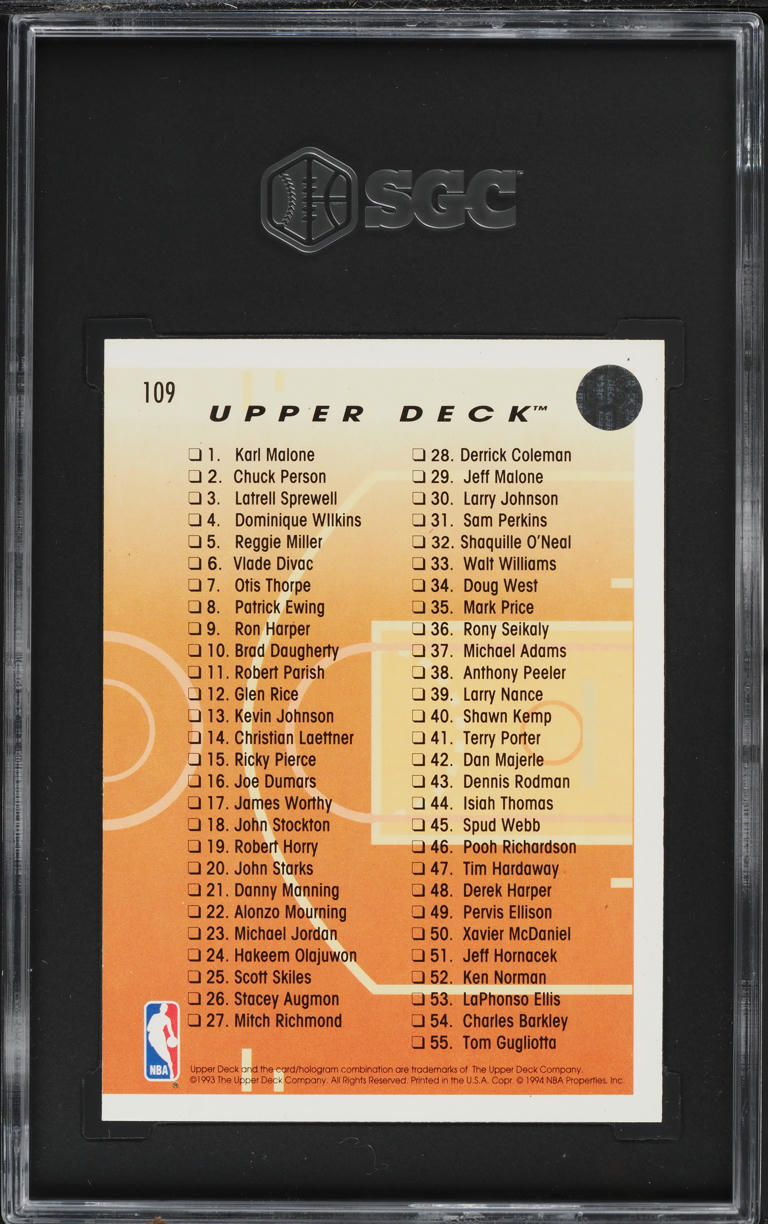 1993 Upper Deck Pro View Checklist Michael Jordan #109 SGC 9 MINT