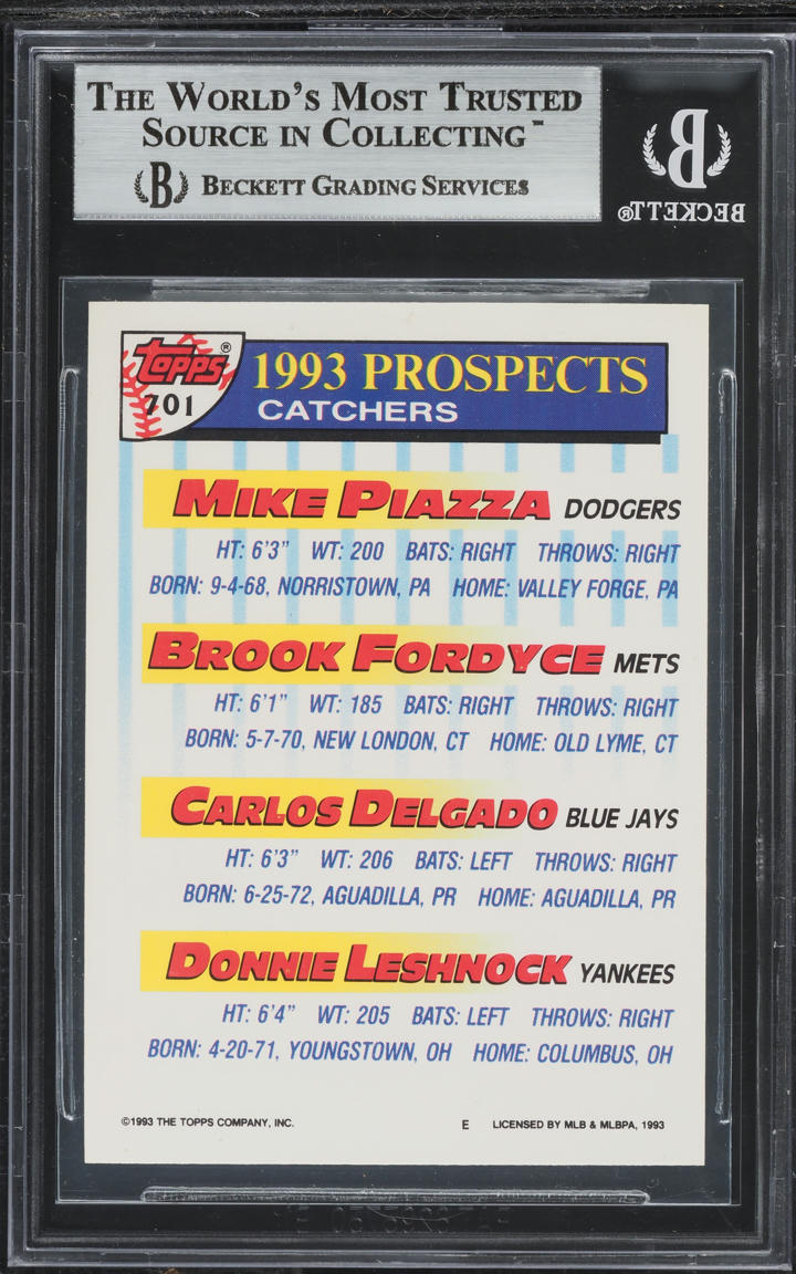 1993 Topps Gold Piazza Fordyce Delgado Leshnock #701 BGS 9 MINT