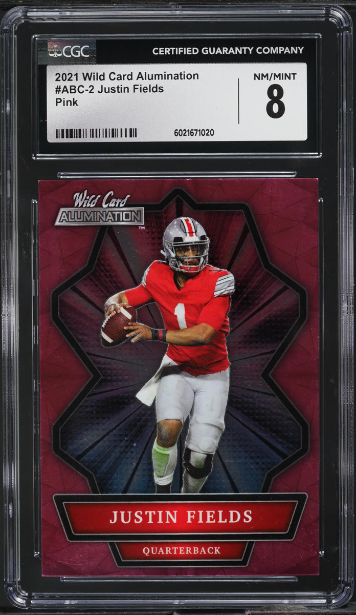 2021 Wild Card Alumination Pink Justin Fields ROOKIE #ABC-2 CGC 8 NM-MT