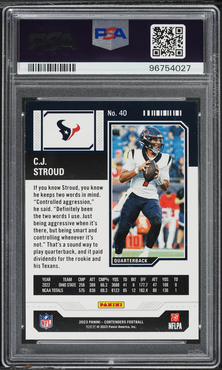 2023 Panini Contenders C.J. Stroud ROOKIE #40 PSA 7 NRMT