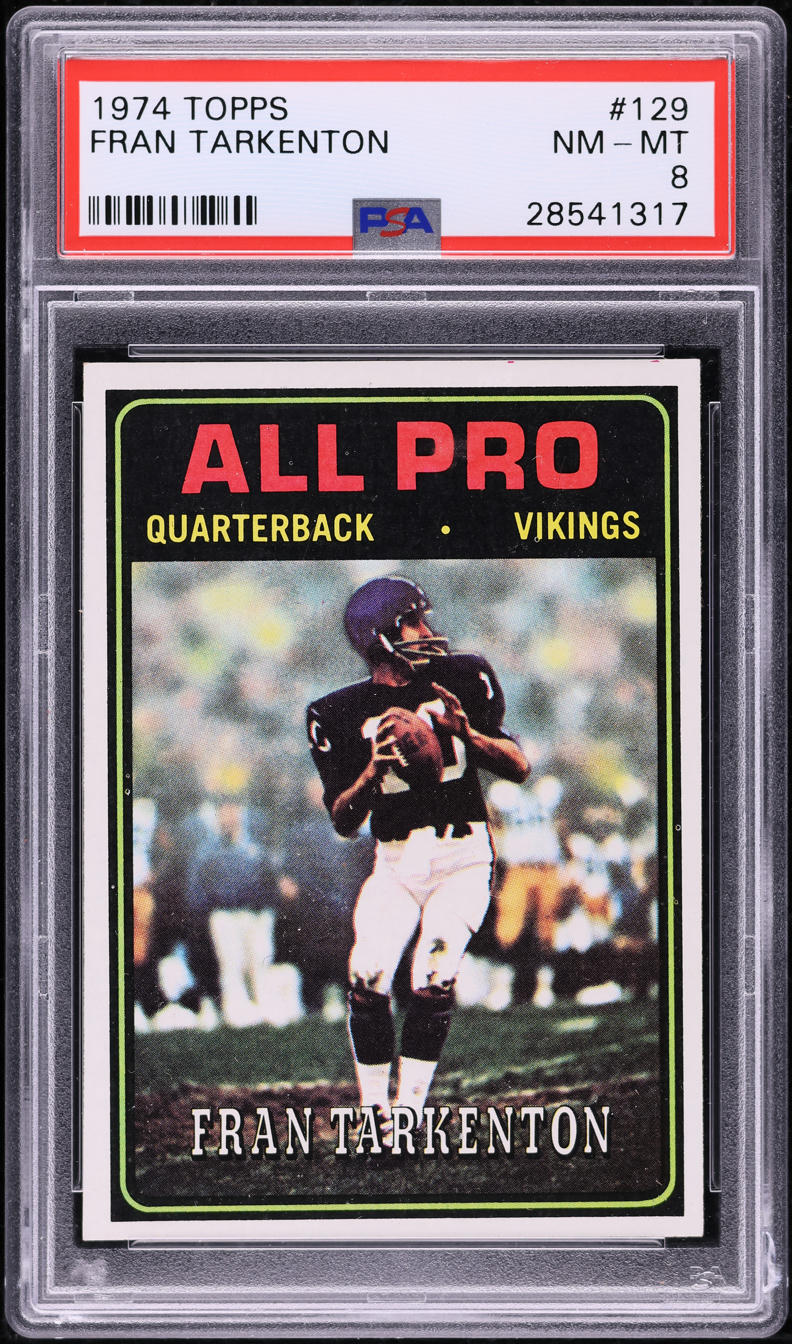 1974 Topps Football Fran Tarkenton ALL-PRO #129 PSA 8 NM-MT on
