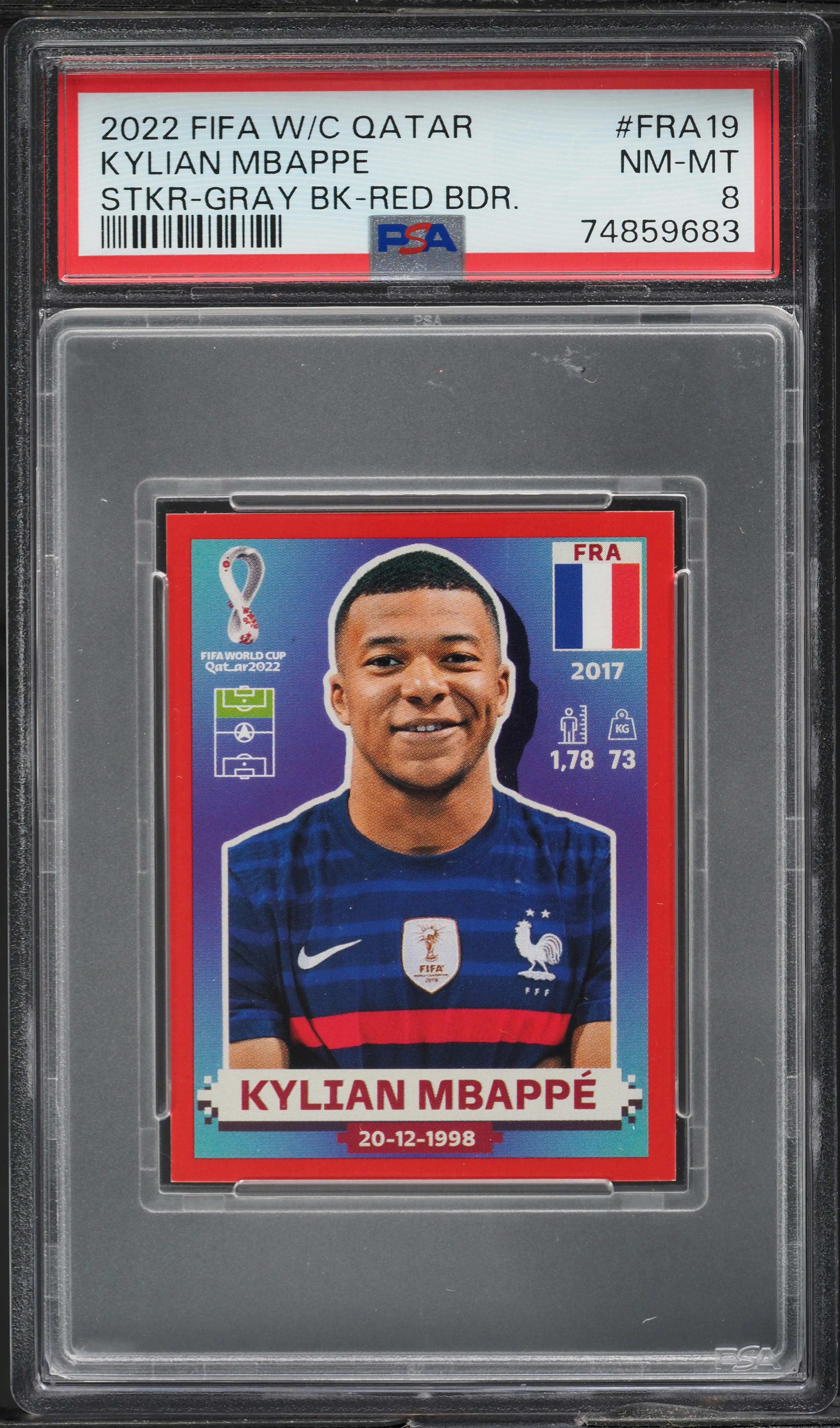 2022 Panini FIFA World Cup Qatar Stickers Red Border Kylian Mbappe