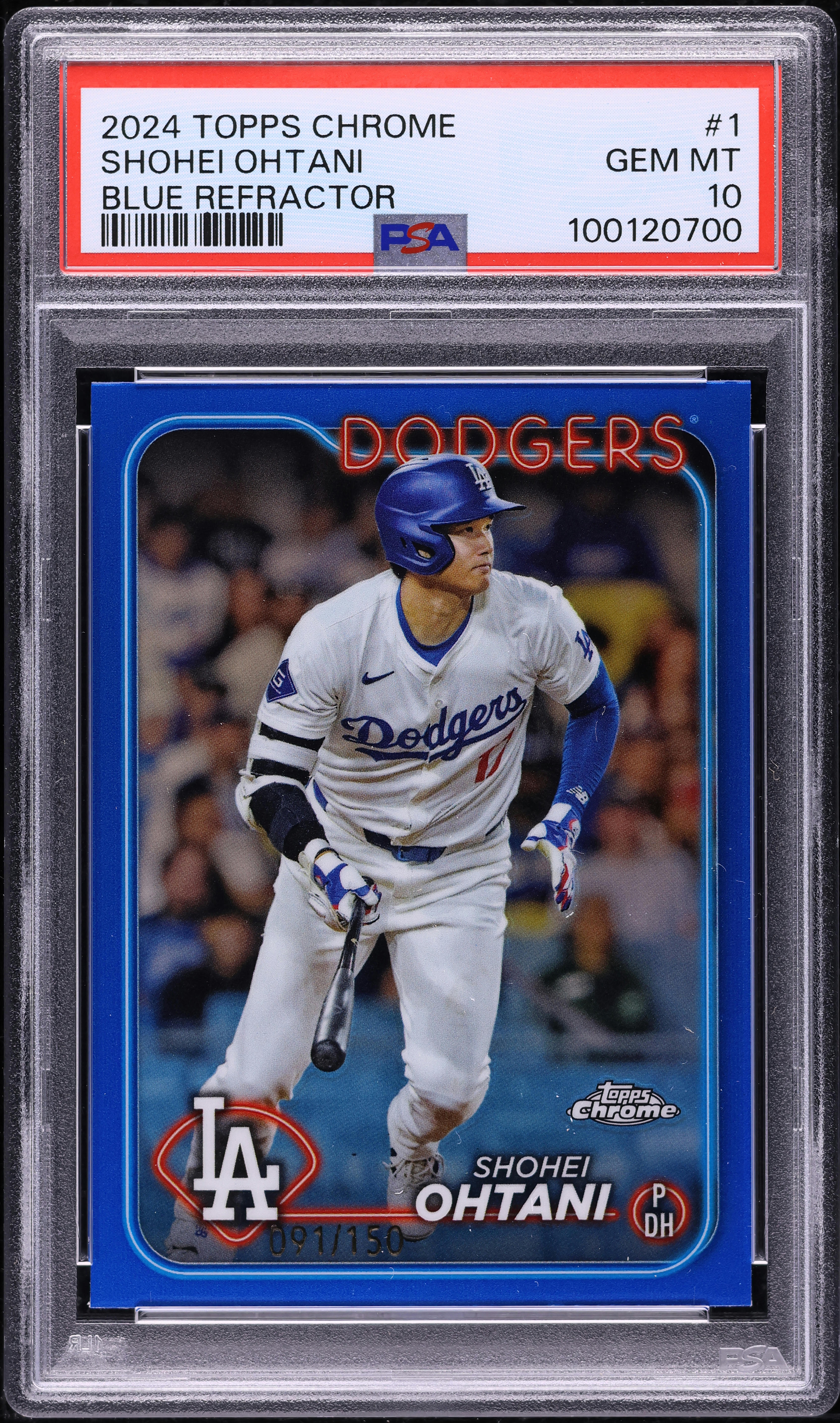 2024 Topps Chrome Blue Refractor Shohei Ohtani /150 #1 PSA 10 GEM 