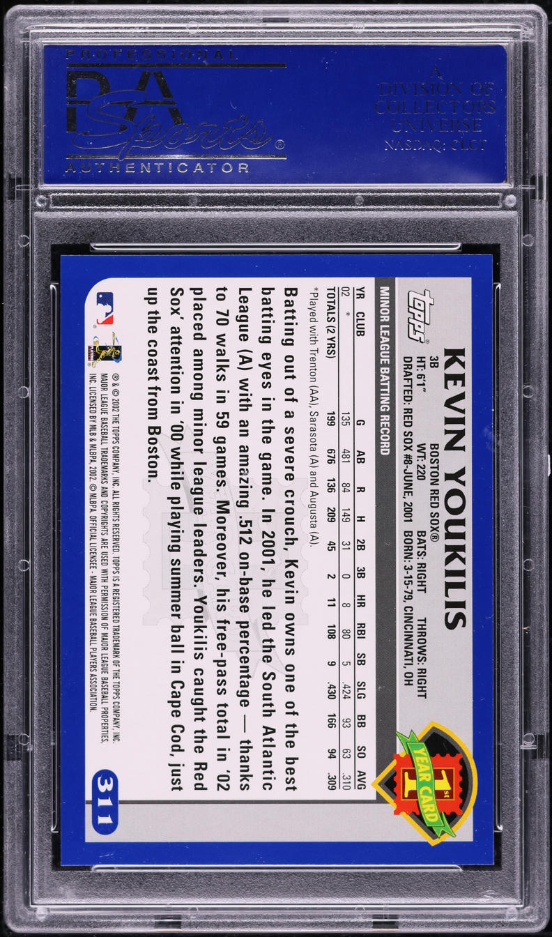 2003 Topps Kevin Youkilis ROOKIE #311 PSA 9 MINT