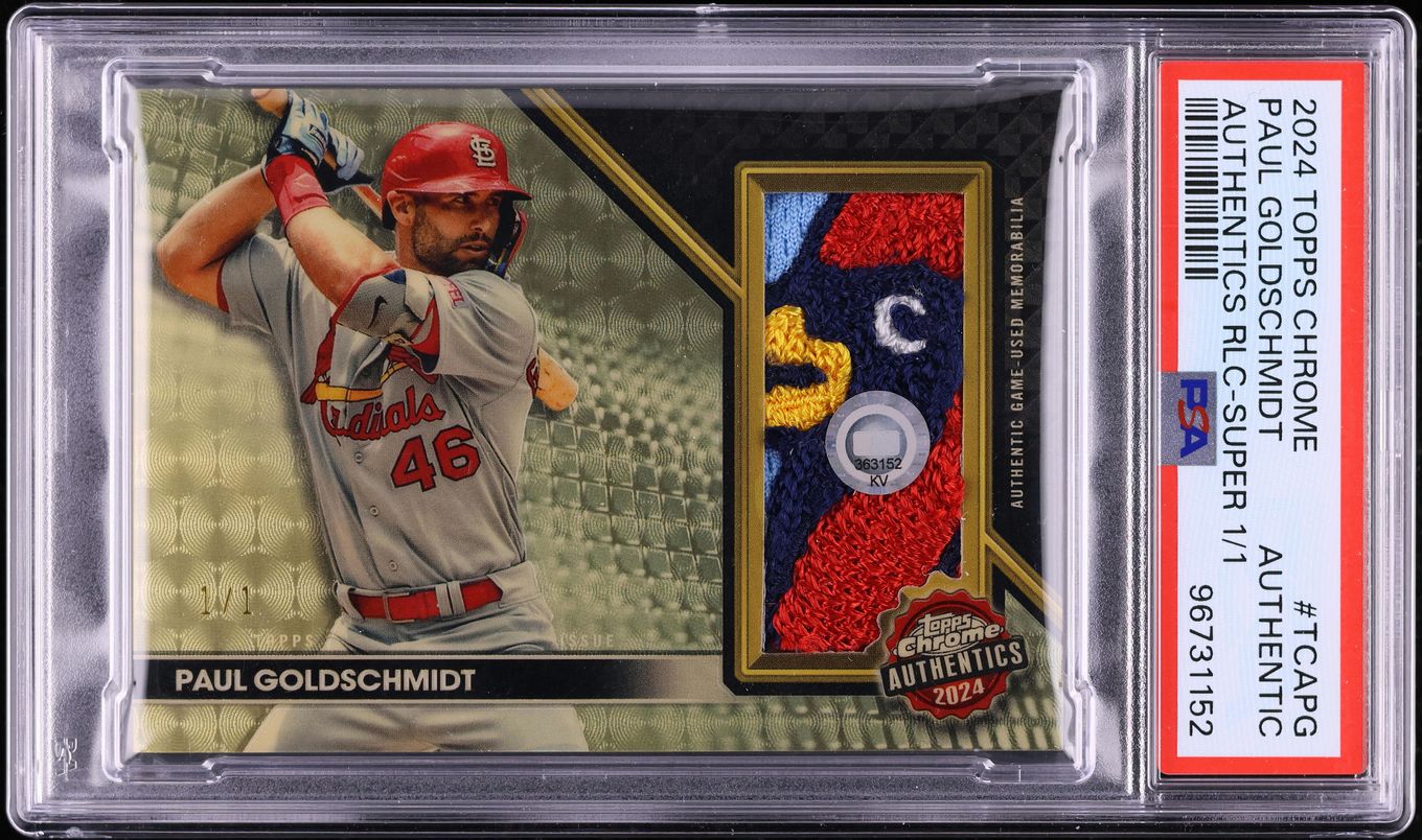 2024 Topps Chrome Authentics Superfractor Paul Goldschmidt PATCH 1/1 PSA AUTH