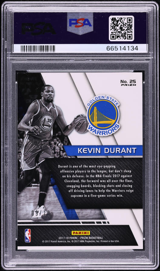 クリストファー・エンクンク PANINI PRIZM #10 2017 Panini Prizm Fundamentals Gold Kevin Durant /10 #25 PSA 8 NM