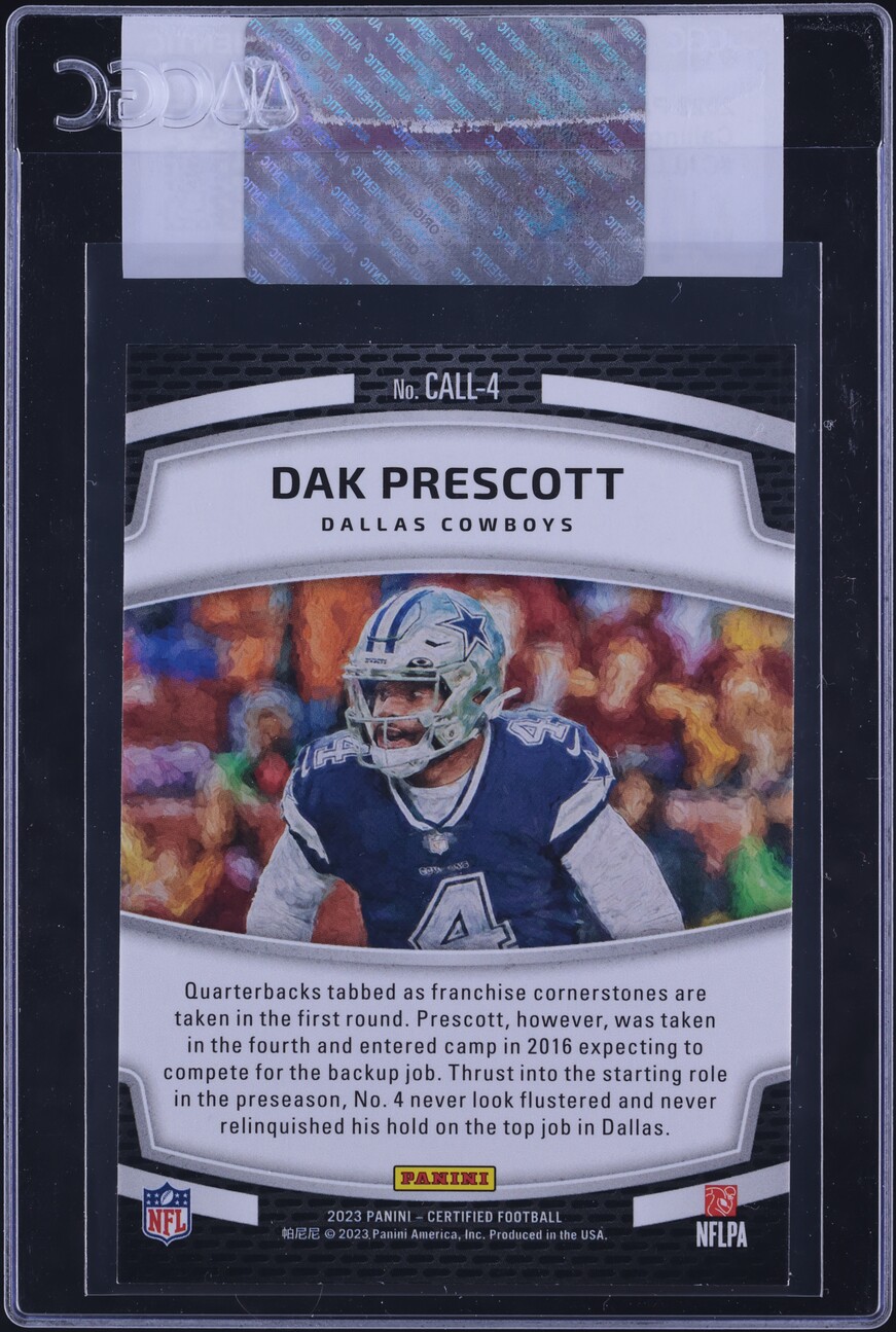 2023 Panini Certified Calling Cards Dak Prescott #CALL-4 CGC AUTH