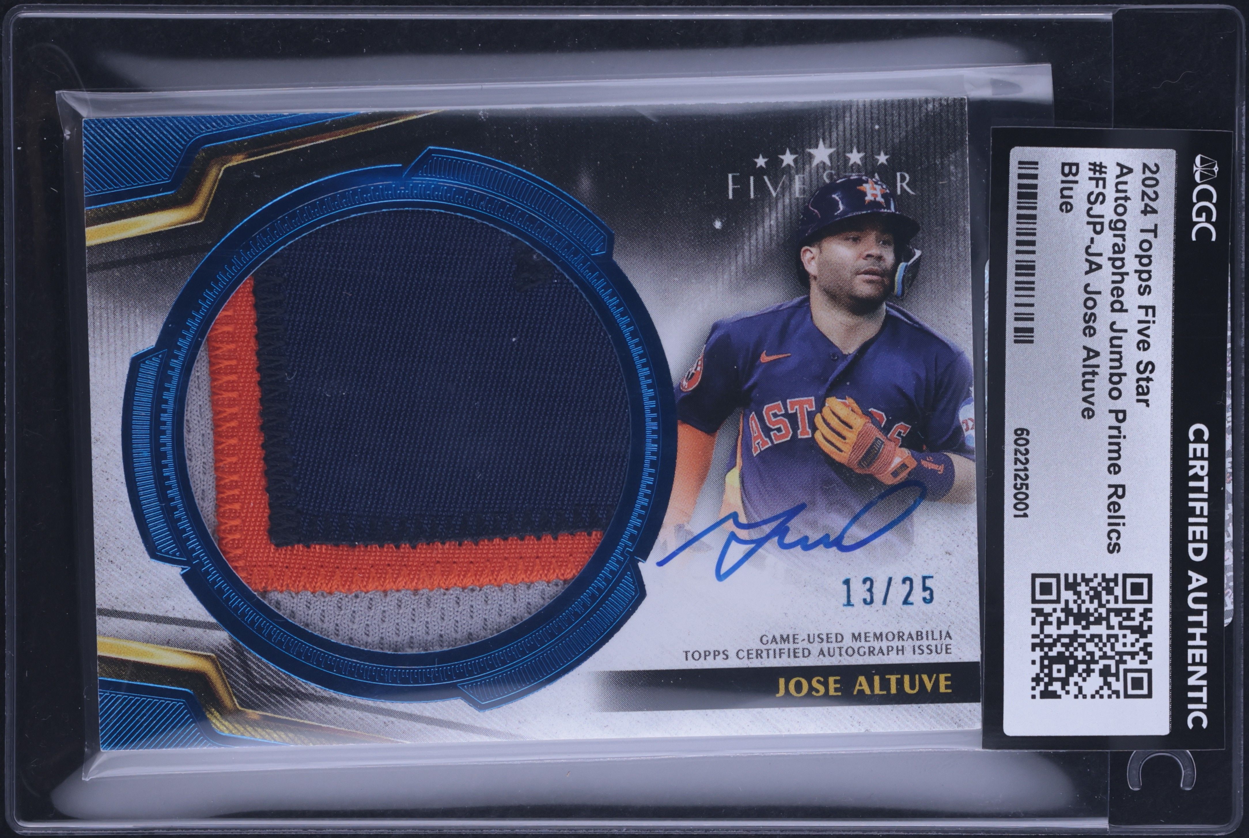 2024 Topps Five Star Jumbo Prime Blue Jose Altuve PATCH AUTO /25