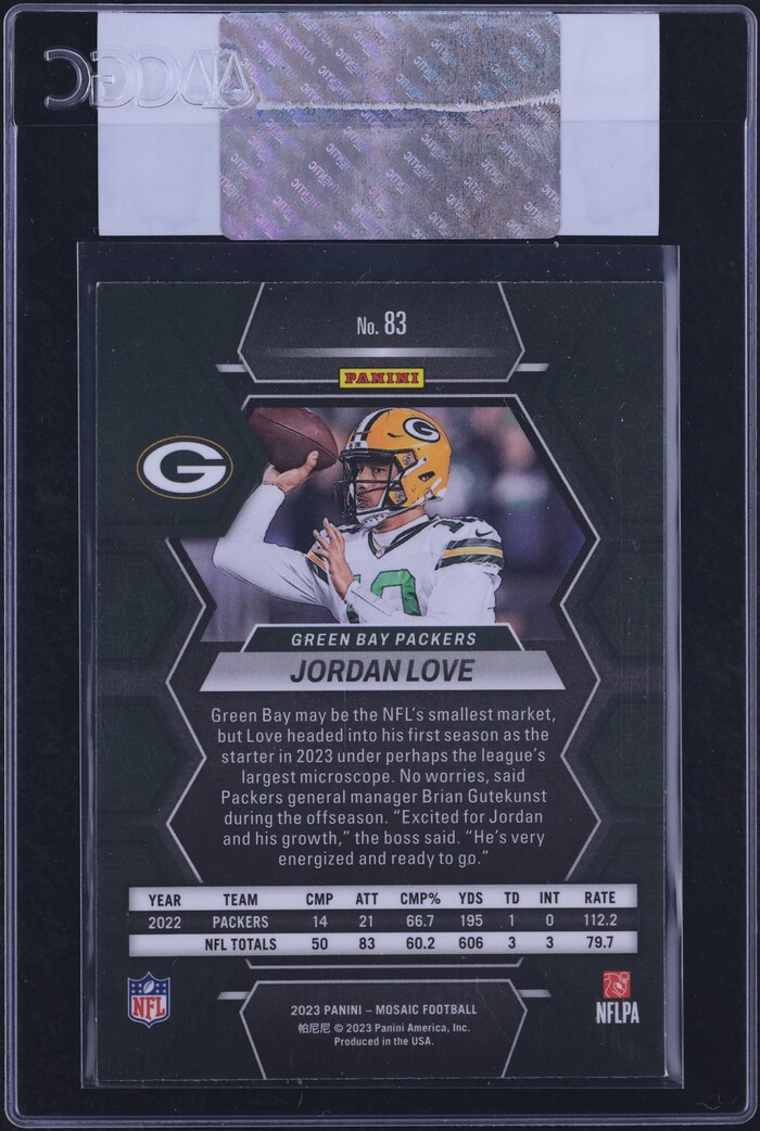 2023 Panini Mosaic Jordan Love #83 CGC AUTH