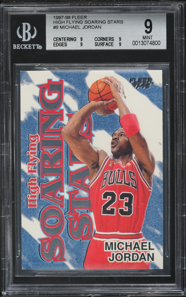 1997 Fleer High Flying Soaring Stars Michael Jordan #9 BGS 9 MINT 