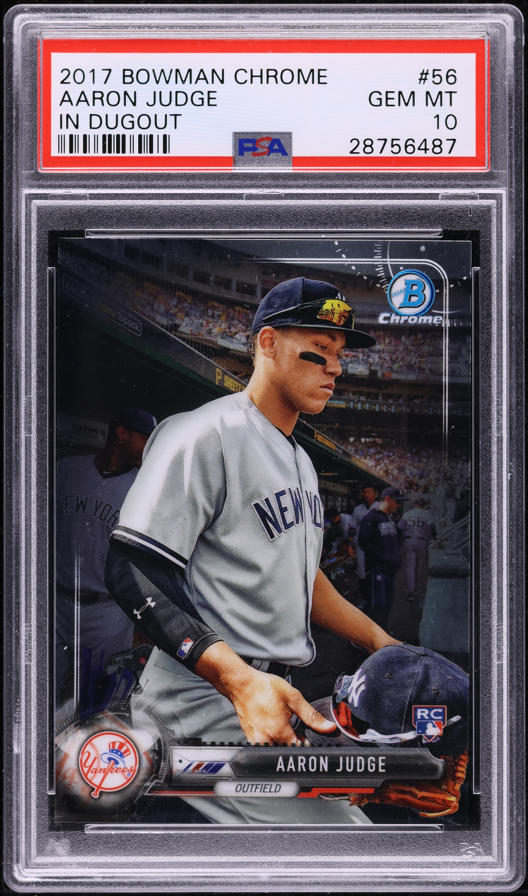 2017 Bowman Chrome In Dugout Aaron Judge ROOKIE #56 PSA 10 GEM