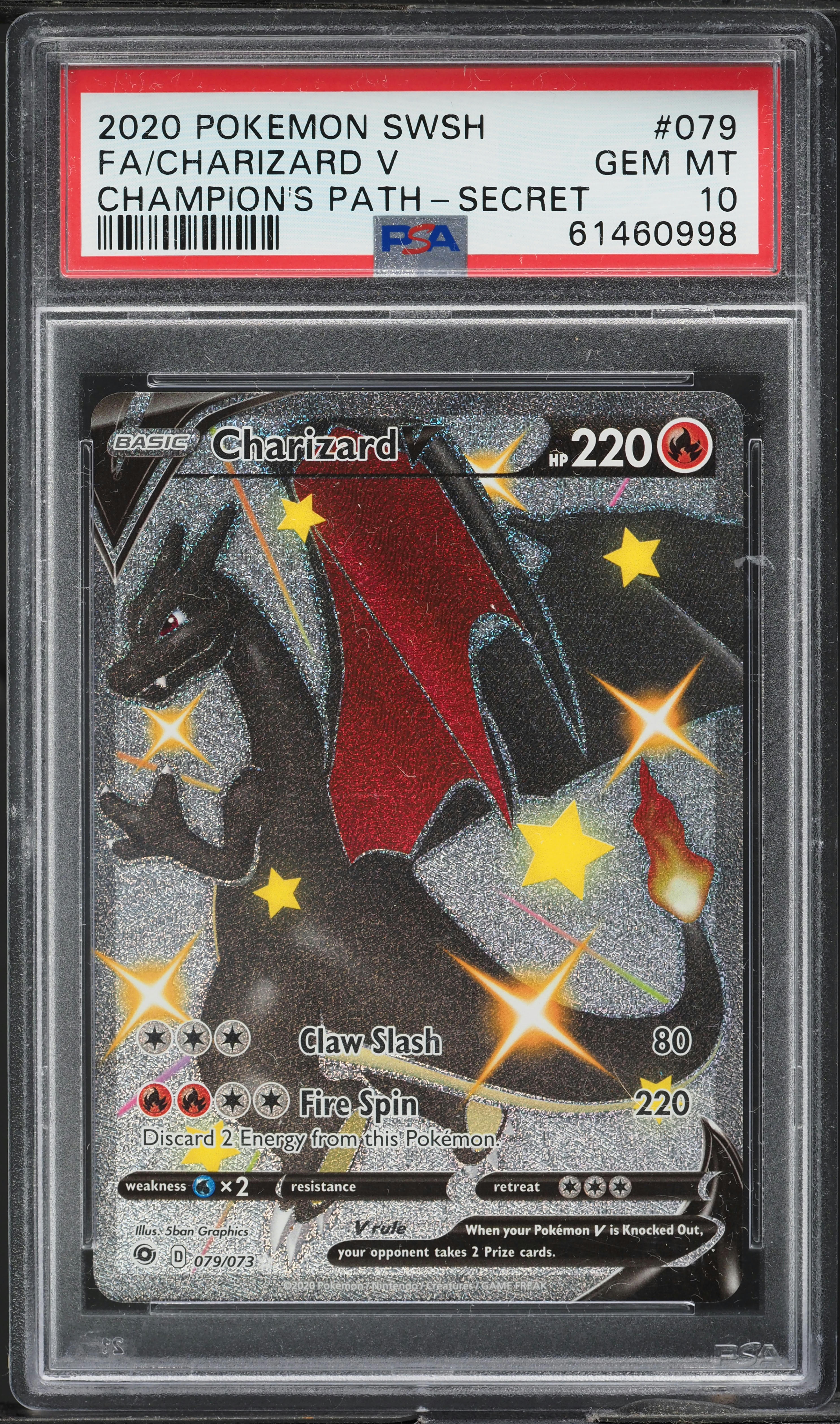2020 Pokemon SWSH Champion's Path Full Art Shiny Charizard V #79