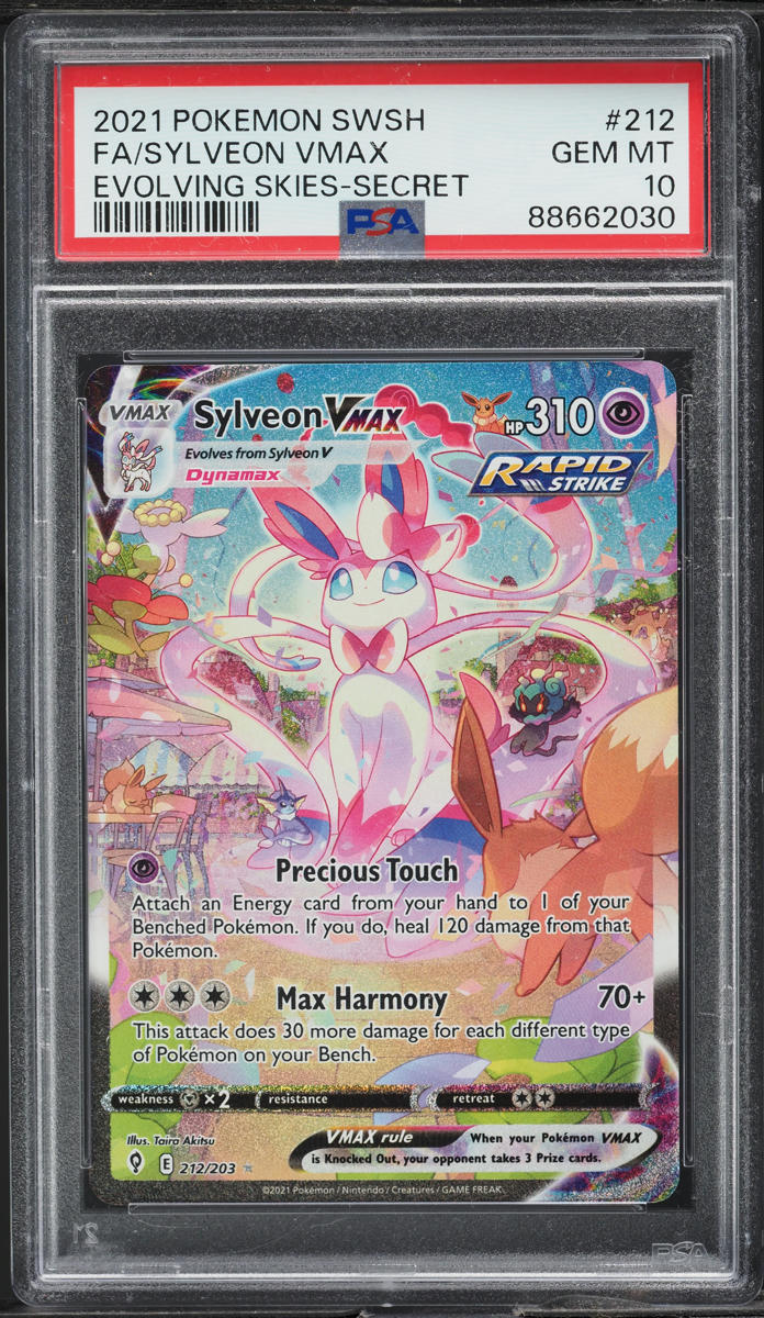 2021 Pokemon SWSH Evolving Skies Alt Art Sylveon VMAX #212 PSA 10 GEM MINT