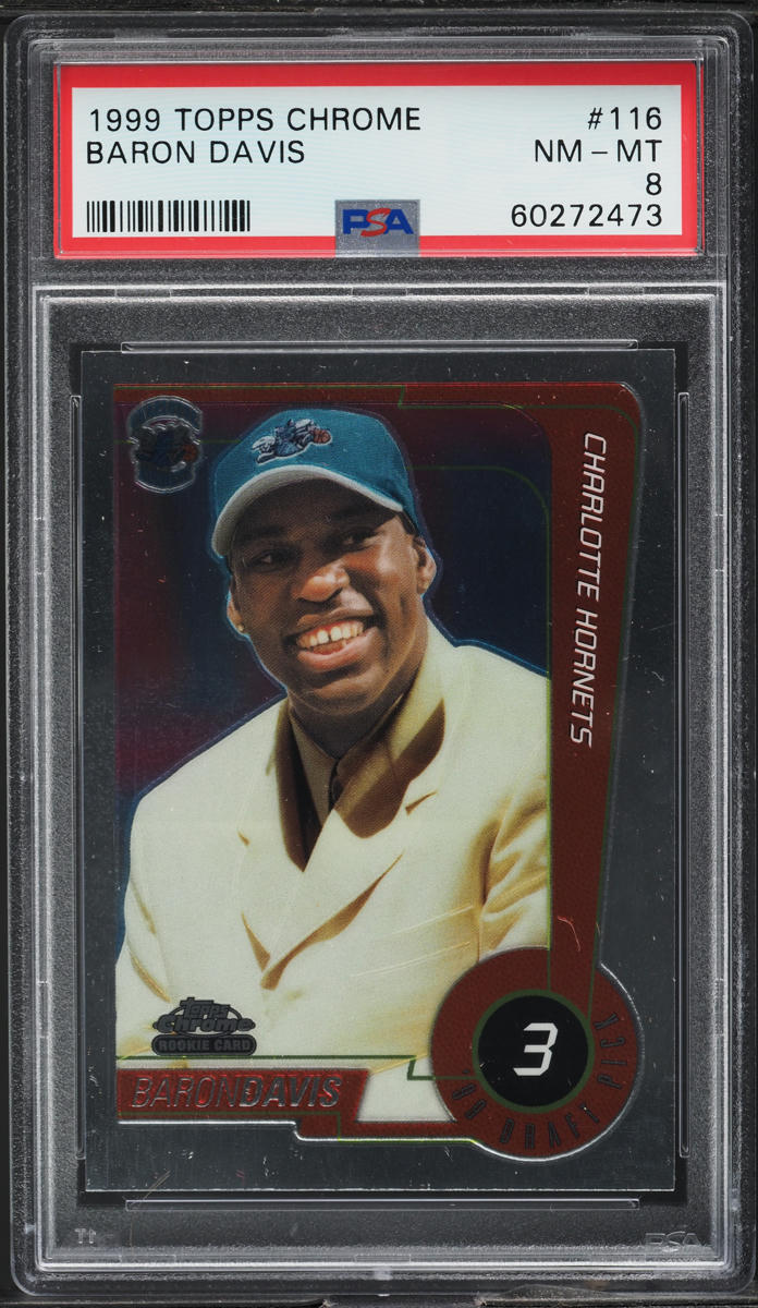 1999 Topps Chrome Baron Davis ROOKIE #116 PSA 8 NM-MT