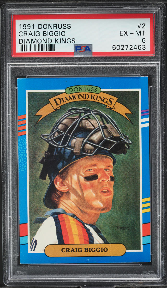1991 Donruss Diamond Kings Craig Biggio #2 PSA 6 EXMT