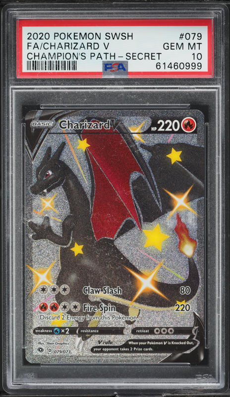2020 Pokemon SWSH Champion's Path Full Art Shiny Charizard V #79
