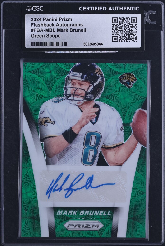 2024 Panini Prizm Flashback Green Scope Mark Brunell /75 AUTO #FBA-MBL CGC AUTH