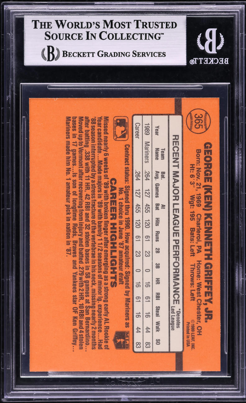 1990 Donruss Ken Griffey Jr. #365 BGS 9 MINT